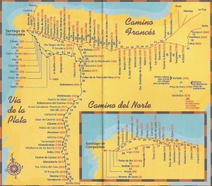 camino de santiago mileage map
